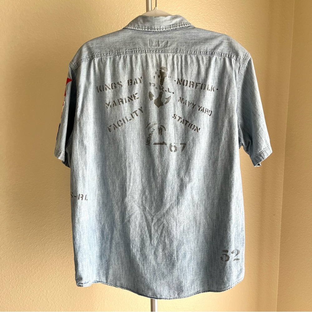 Polo Ralph Lauren Nautical Marine Chambray Work Shirt Size XL - Picture 5 of 15